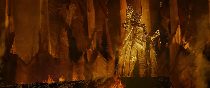 The Lord of the Rings: The Fellowship of the Ring, 4K Blu-ray, The One Ring, Sauron, penguasa kegelapan, Annatar, baju besi, Mordor, Middle-Earth, Topaz DeNoise AI, Wallpaper HD