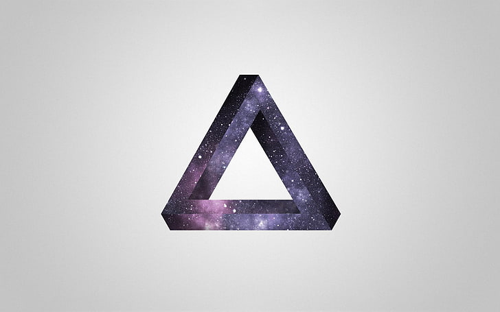 Avicii, Penrose-Dreieck, Minimalismus, optische Täuschung, Dreieck, Sterne, einfacher Hintergrund, digitale Kunst, Raumkunst, HD-Hintergrundbild