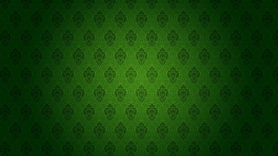 Motivo floreale vintage, tessuto verde con stampa floreale, astratto, 1920x1080, fantasia, vintage, Sfondo HD HD wallpaper