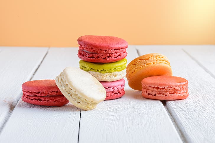 colorful, dessert, cakes, sweet, bright, macaroon, french, macaron, HD wallpaper