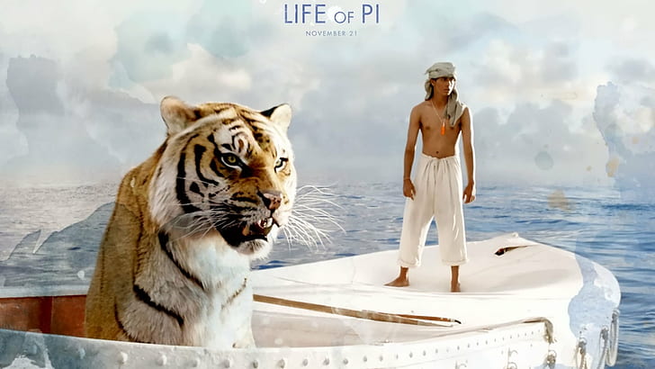 1lifepi, 3-d, adventure, animation, boat, drama, family, fantasy, friend, life, ocean, predator, sea, ship, shipwreck, tiger, voyage, HD wallpaper