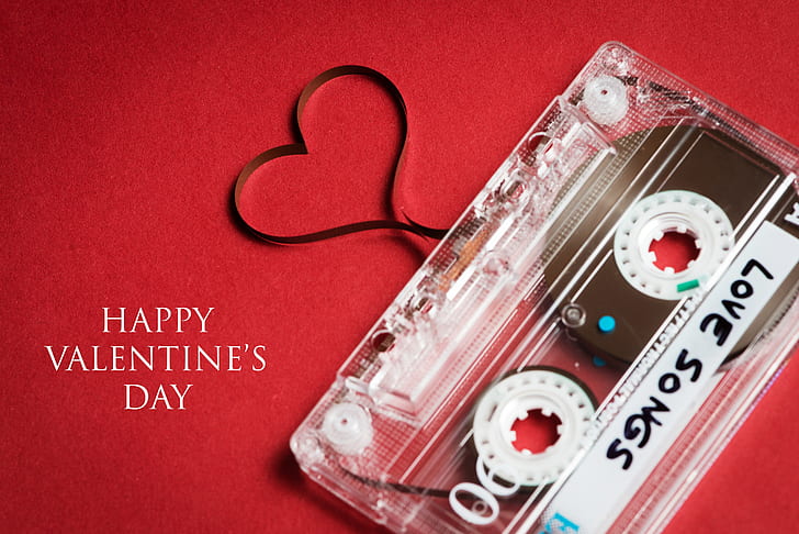 holiday, heart, tape, cassette, congratulations, Happy Valentine’s Day, HD wallpaper