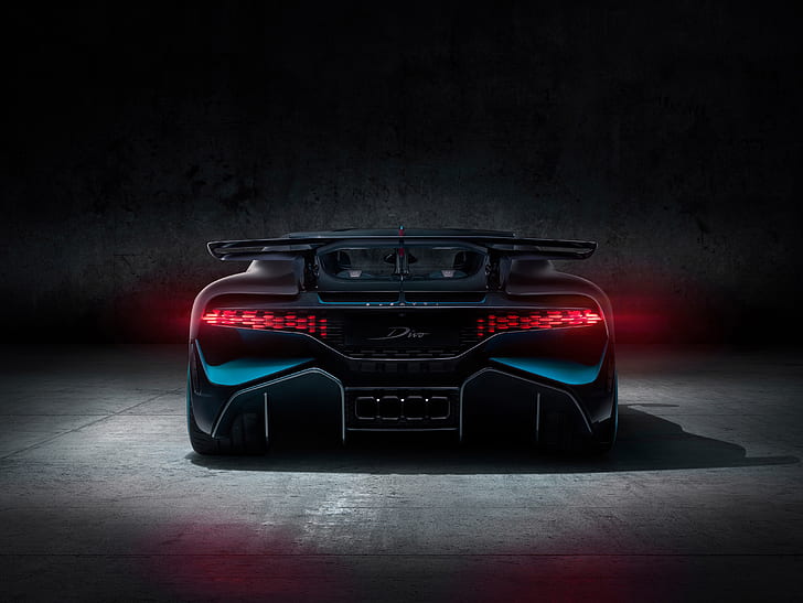 фон, вид сзади, гиперкар, Divo, Bugatti Divo, 2019 Bugatti Divo, HD обои