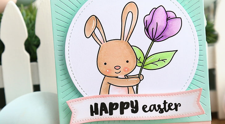 Cute Easter Bunny Card, Holidays, Easter, Happy, Bunny, Background, Children, Colors, Cards, Holiday, Childish, Cute, Pastel, kids, 2016, HD wallpaper
