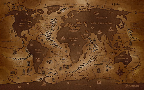 peta, terbalik, peta dunia, Vladstudio, sejarah, karya seni, terbalik, Wallpaper HD HD wallpaper