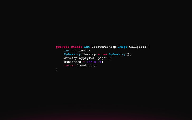 tekst w kolorze białym, różowym i turkusowym, podświetlanie składni, kod, Java, minimalizm, Tapety HD