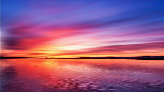 Mar, puesta del sol, horizonte, paisaje, hermoso, naturaleza, vista de la puesta del sol, mar, puesta del sol, horizonte, paisaje, hermoso, Fondo de pantalla HD HD wallpaper