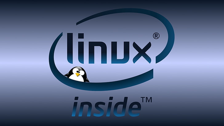 Logo içinde Linux, Linux, GNU, Intel, HD masaüstü duvar kağıdı