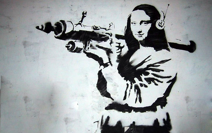 Banksy, graffiti, Mona Lisa, HD tapet