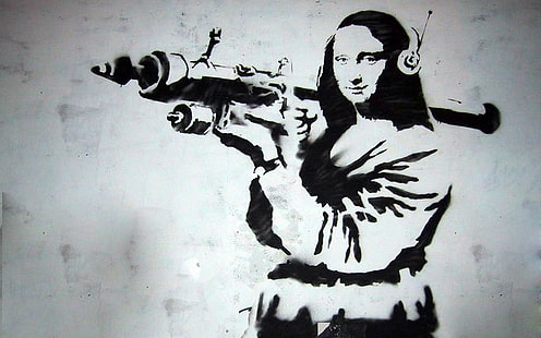 Banksy, graffiti, Mona Lisa, HD tapet HD wallpaper