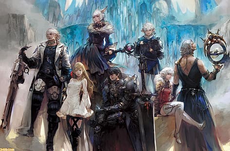 sztuka fantasy, grafika, Final Fantasy, Final Fantasy XIV: Shadowbringers, Tapety HD HD wallpaper