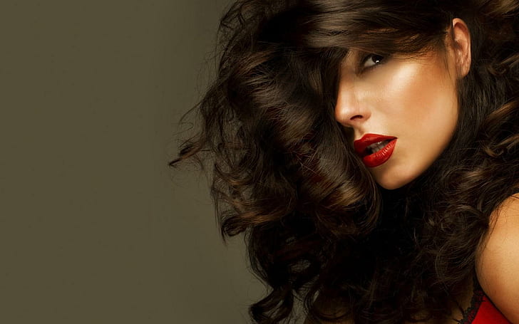 Woman Red Lips Style, woman, lips, style, HD wallpaper
