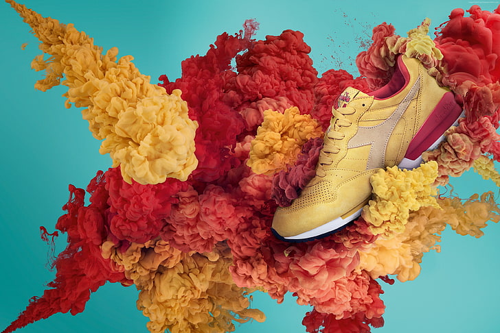 4k, berwarna-warni, sepatu kets, Wallpaper HD