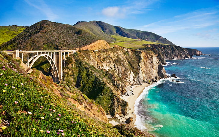 California, jembatan, alam, langit, laut, Wallpaper HD