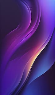 Искусство ИИ, фиолетовый, волны, абстракция, вертикальный, портретный дисплей, HD обои HD wallpaper