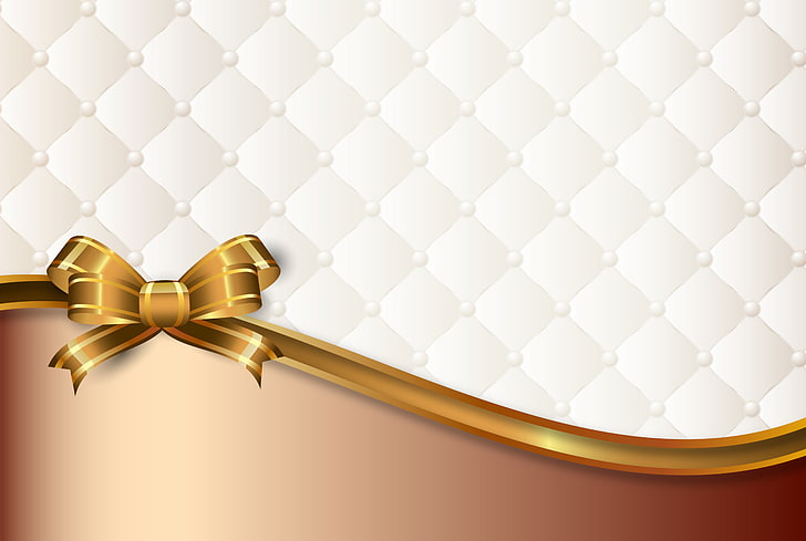 quilted white and beige template, background, vector, upholstery, luxury, bow, gradient, HD wallpaper