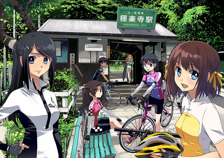 Anime, Minami Kamakura Koukou, Joshi Jitensha-bu, Fond d'écran HD