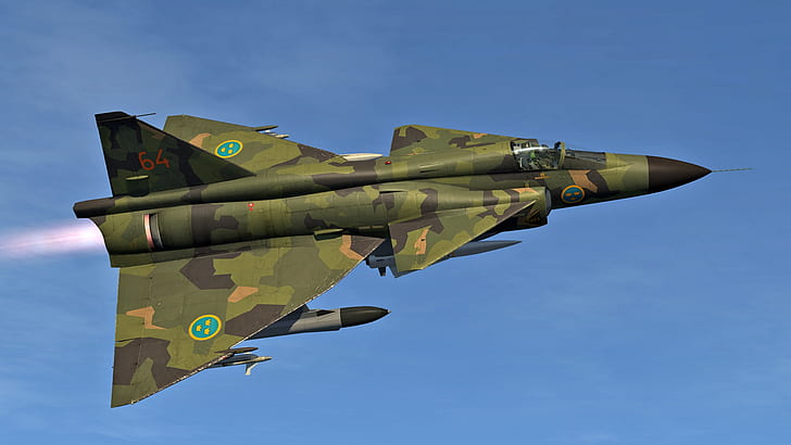 Jet Fighters, Saab 37 Viggen, Самолети, Jet Fighter, Warplane, HD тапет