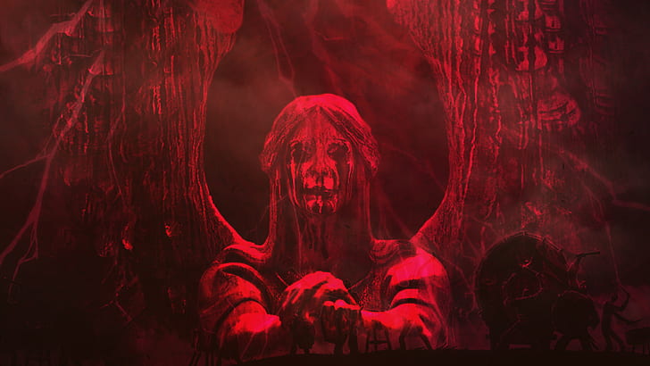 Dark, Demon, Red, HD wallpaper