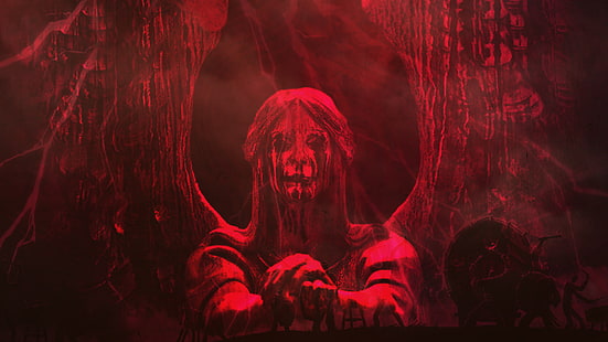 الظلام ، شيطان ، أحمر، خلفية HD HD wallpaper