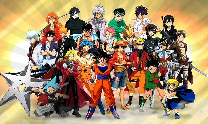 ภาพประกอบตัวละครอนิเมะต่างๆ, ตัวละครอะนิเมะวอลล์เปเปอร์ 3D, Eren Jeager, Hei, Shingeki no Kyojin, Son Goku, Monkey D. Luffy, Saint Seiya, Elric Edward, BlackStar, Sakata Gintoki, Kurosaki Ichigo, Ippo, Uzumaki Naruto, Lamperouge Lelouch, Dragneel Natsu, Toriko, Sawada Tsunayoshi, Gon, Yu Yu Hakusho, anime, Kirigaya Kazuto, วอลล์เปเปอร์ HD
