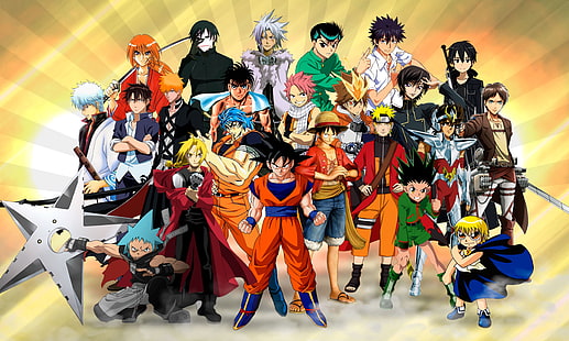 ภาพประกอบตัวละครอนิเมะต่างๆ, ตัวละครอะนิเมะวอลล์เปเปอร์ 3D, Eren Jeager, Hei, Shingeki no Kyojin, Son Goku, Monkey D. Luffy, Saint Seiya, Elric Edward, BlackStar, Sakata Gintoki, Kurosaki Ichigo, Ippo, Uzumaki Naruto, Lamperouge Lelouch, Dragneel Natsu, Toriko, Sawada Tsunayoshi, Gon, Yu Yu Hakusho, anime, Kirigaya Kazuto, วอลล์เปเปอร์ HD HD wallpaper
