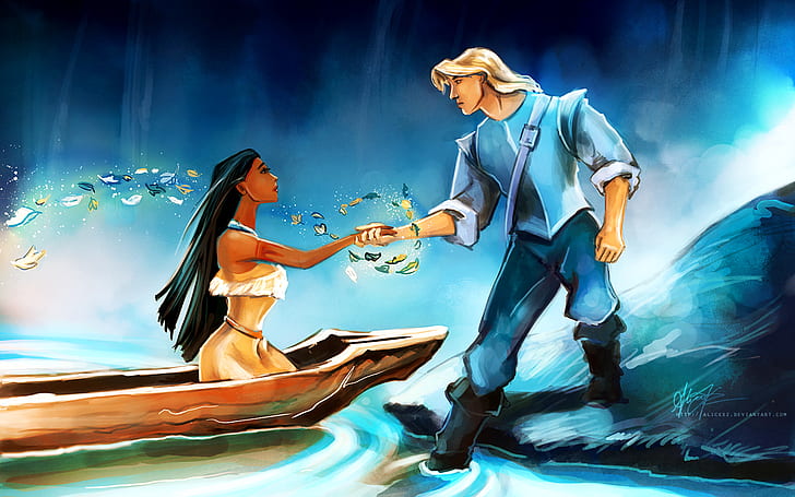 Disney Pocahontas HD, pocahontas da disney e john smith ilustração, filmes, disney, pocahontas, HD papel de parede