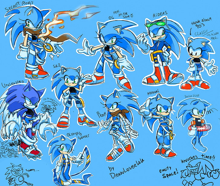 blue and red Mickey Mouse print textile, Sonic, Sonic the Hedgehog, genderswap, Sonic Unleashed, Sonic Riders, Sonic Boom, HD wallpaper