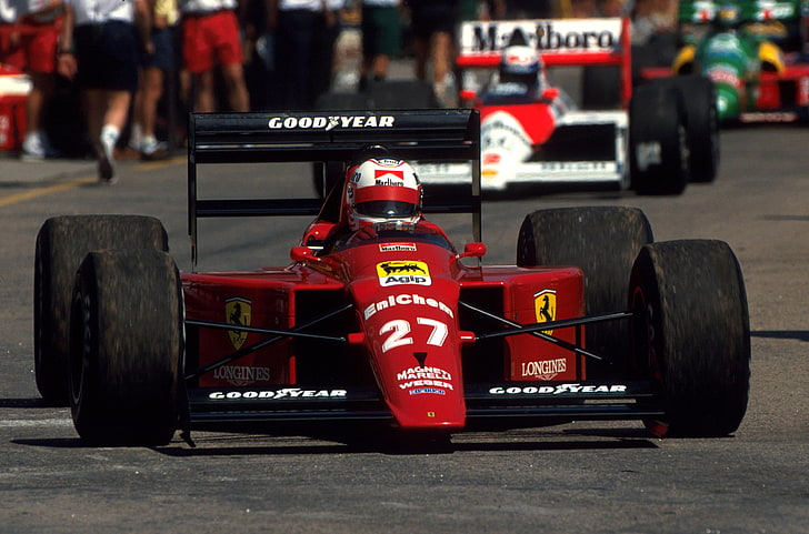 legend, Formula 1, world champion, Ferrari 640, Nigel Mansell, Scuderia Ferrari Marlboro, Brazilian Grand Prix, 1989, HD wallpaper