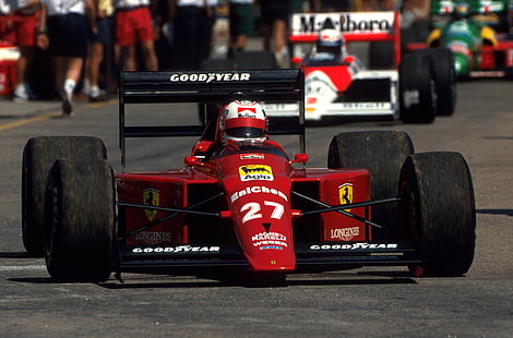 legenda, Formuła 1, mistrz świata, Ferrari 640, Nigel Mansell, Scuderia Ferrari Marlboro, Grand Prix Brazylii, 1989, Tapety HD HD wallpaper