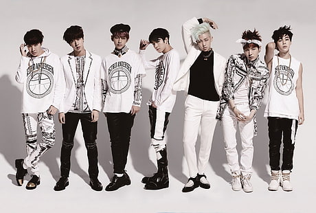 Kemeja lengan panjang putih dan hitam pria, BTS, K-pop, Rap Monster, Suga, J - Hope, V bts, Jin bts, Jungkook, Jimin, Wallpaper HD HD wallpaper