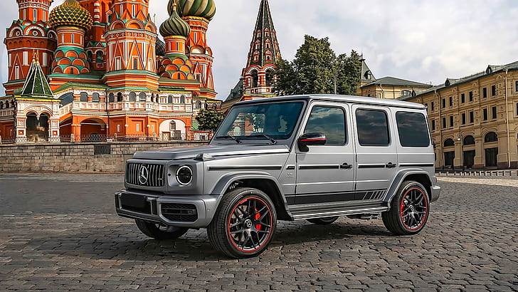 Temple, Dome, Red square, AMG, Moskow, G63, Mercedes-Benz G63 AMG, Gelendevagen, Wallpaper HD