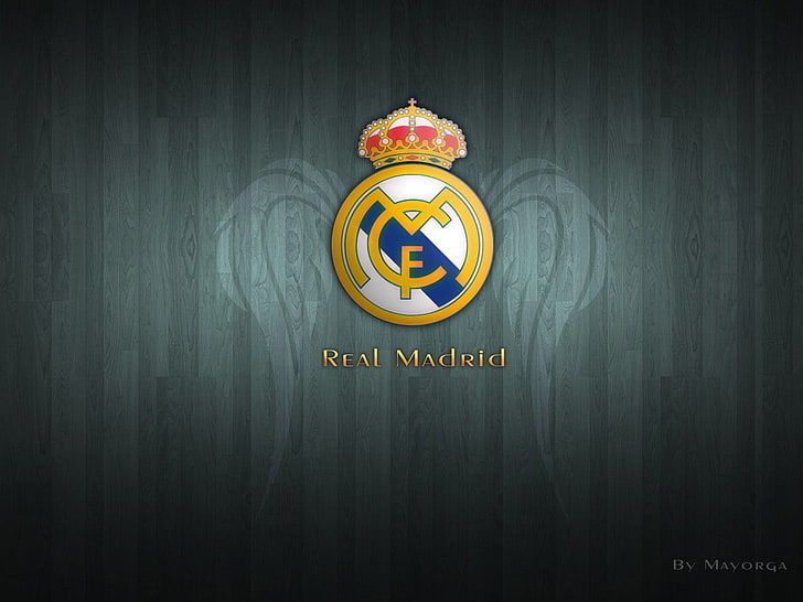 Logo Real Madrid CF, Real Madrid, sepak bola, olahraga, Wallpaper HD