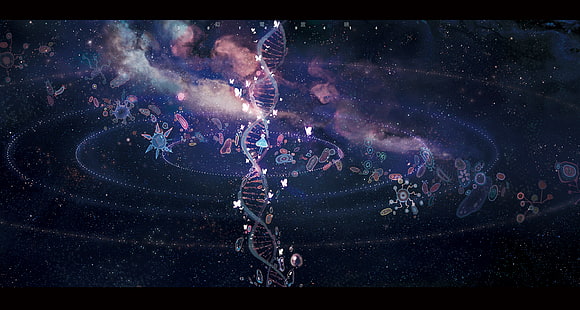 Struktura DNA, sztuka cyfrowa, grafika, abstrakcja, Tapety HD HD wallpaper