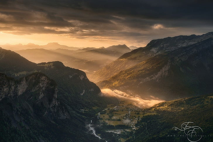 landscape, Max Rive, mountains, HD wallpaper