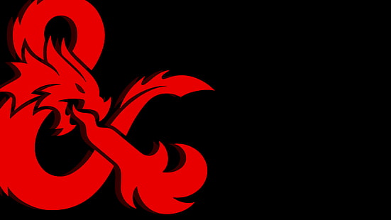 дракон, подземелья и драконы, DandD, красный, черный, амперсанд, HD обои HD wallpaper