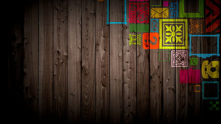 Wand, Holz, Holzoberfläche, bunt, HD-Hintergrundbild