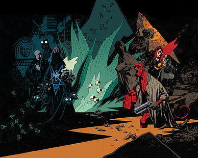 Hellboy, การ์ตูน, การ์ตูน, นรก, วอลล์เปเปอร์ HD HD wallpaper