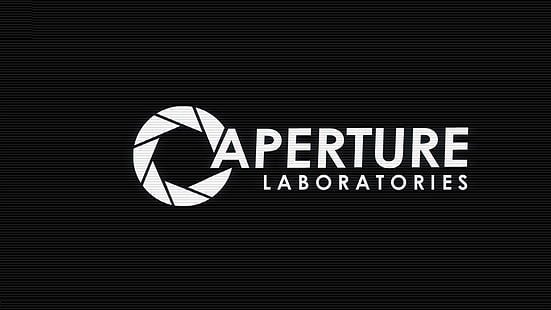 Portal Aperture Black HD, logotipo de laboratórios de abertura, videogames, preto, portal, abertura, HD papel de parede HD wallpaper