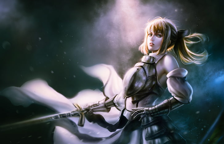 gadis anime, karya seni, Sabre, Fate Series, pedang, Sabre Lily, Wallpaper HD