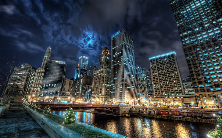 высотные здания, городской пейзаж, город, Чикаго, HD обои