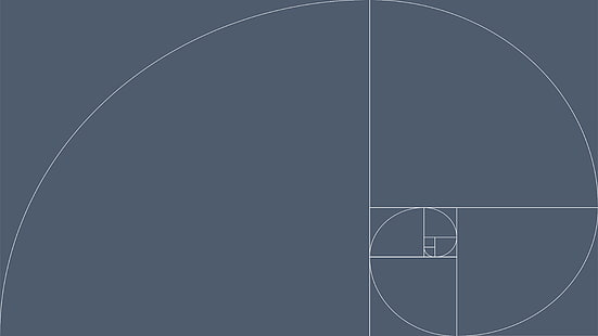 ilustração azul, sequência de Fibonacci, proporção áurea, design gráfico, geometria, HD papel de parede HD wallpaper
