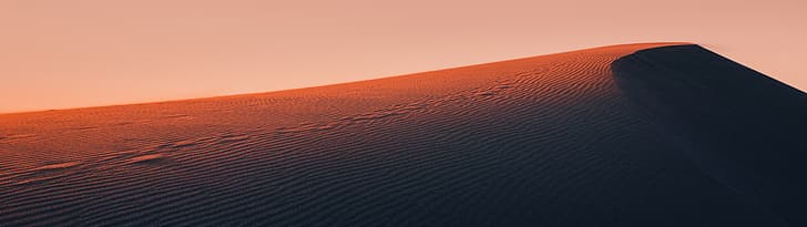 пустиня, дюни, пейзаж, ултрашироко, HD тапет