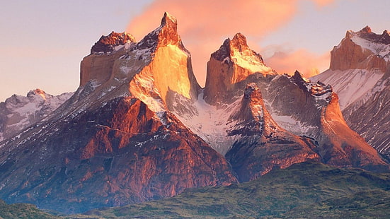 Mountains, Mountain, Chile, Cordillera Paine, Patagonia, Summit, Torres del Paine National Park, HD wallpaper HD wallpaper