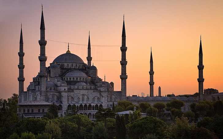 Джамии, джамия Султан Ахмед, Синя джамия, Истанбул, Турция, HD тапет