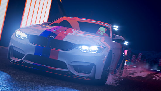 รถยนต์, กลางคืน, ไฟหน้า LED, BMW, BMW M4, M4, ยานพาหนะ, วิดีโอเกม, Forza, Forza Games, Forza Horizon, Forza Horizon 4, วอลล์เปเปอร์ HD HD wallpaper