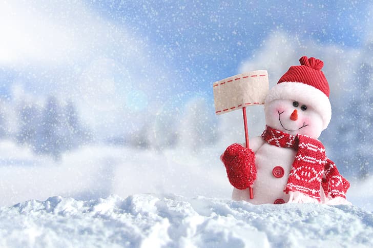 ฤดูหนาว, หิมะ, ปีใหม่, คริสต์มาส, มนุษย์หิมะ, สุขสันต์วันคริสต์มาส, คริสต์มาส, การตกแต่ง, วอลล์เปเปอร์ HD