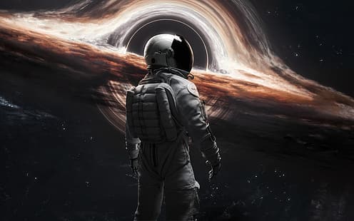 астронавт, галактика, космос, произведения на изкуството, звезди, HD тапет HD wallpaper