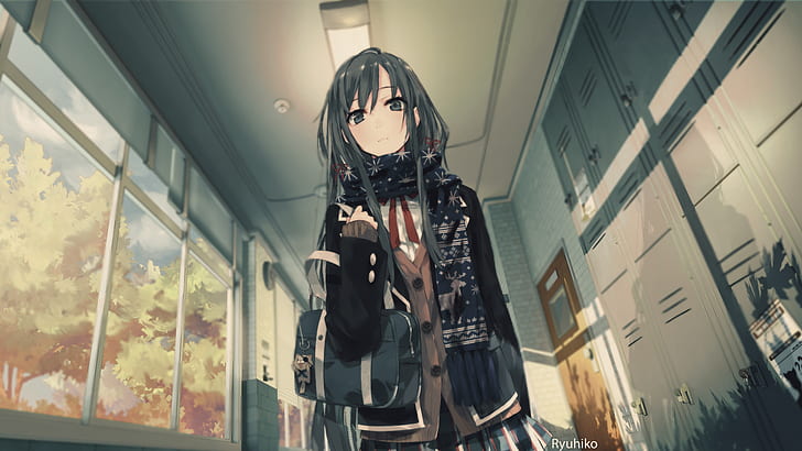 Anime, Yukinoshita Yukino, Yahari Ore no Seishun Liebeskomödie wa Machigatteiru, Fotomanipulation, Schule, HD-Hintergrundbild