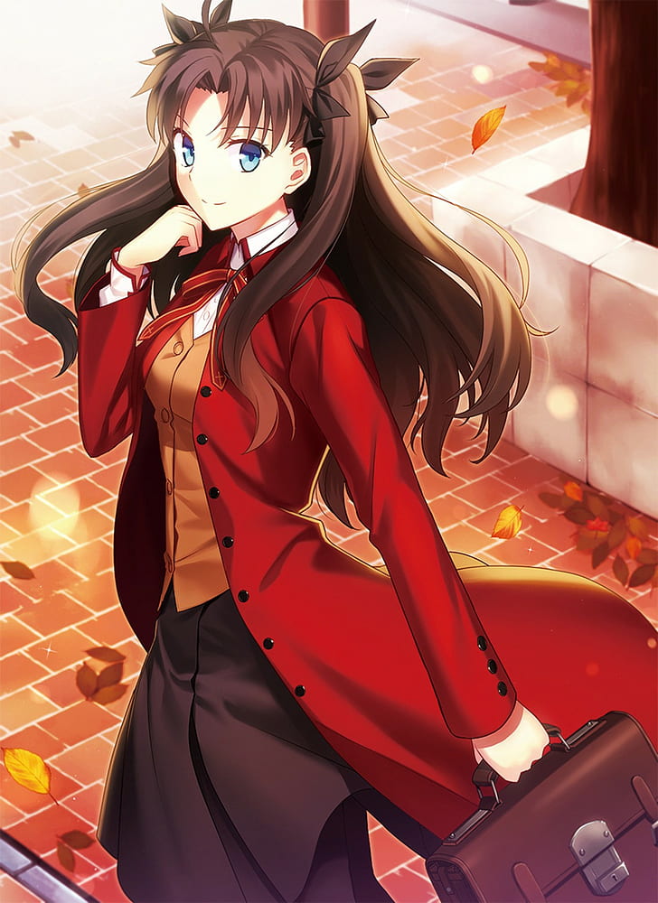 Fate Series, Anime Girls, Tohsaka Rin, HD-Hintergrundbild, Handy-Hintergrundbild